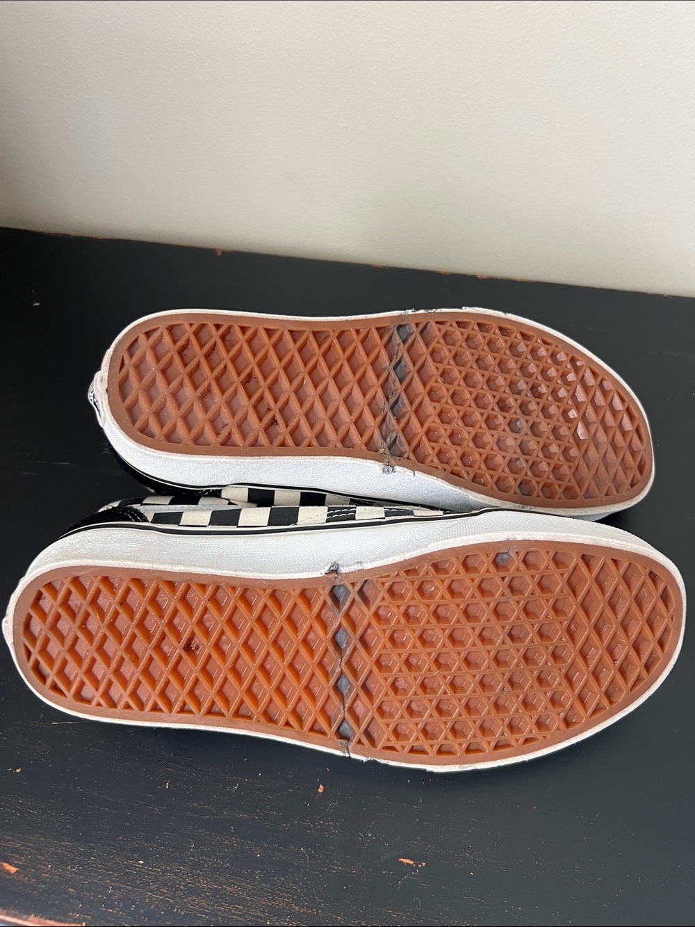 Vans Black & White Checkerboard Low-Top suede Sneakers size 7.5 - Picture 7 of 10